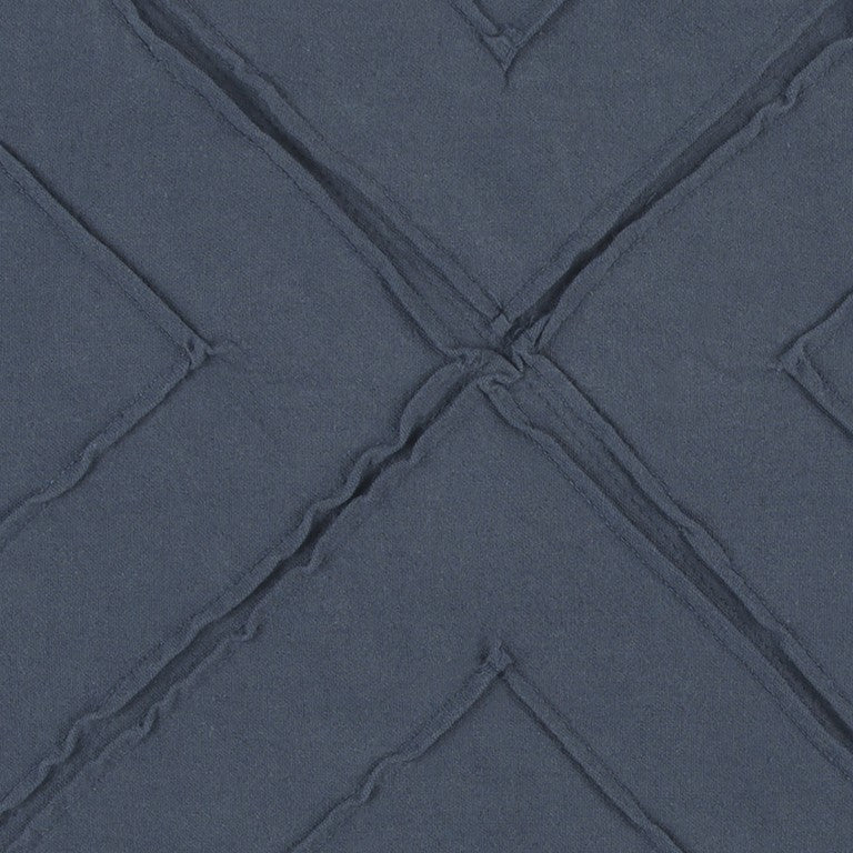 Indigo Pin Tuck Diamond Pattern Throw Pillow