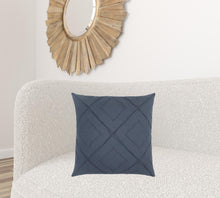 Indigo Pin Tuck Diamond Pattern Throw Pillow