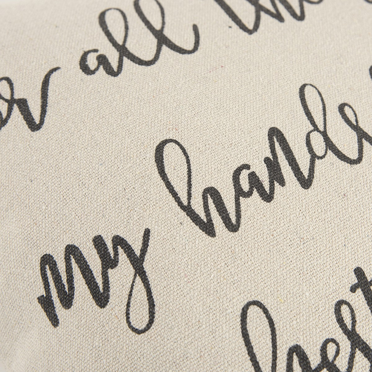 Gray Cream All The Things Throw Pillow