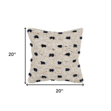 Black Cream Tufted Modern Throw Pillow