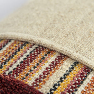 Brown Beige Color Blocked Lumbar Pillow