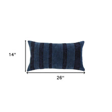 Navy Dimensional Stripe Modern Lumbar Pillow