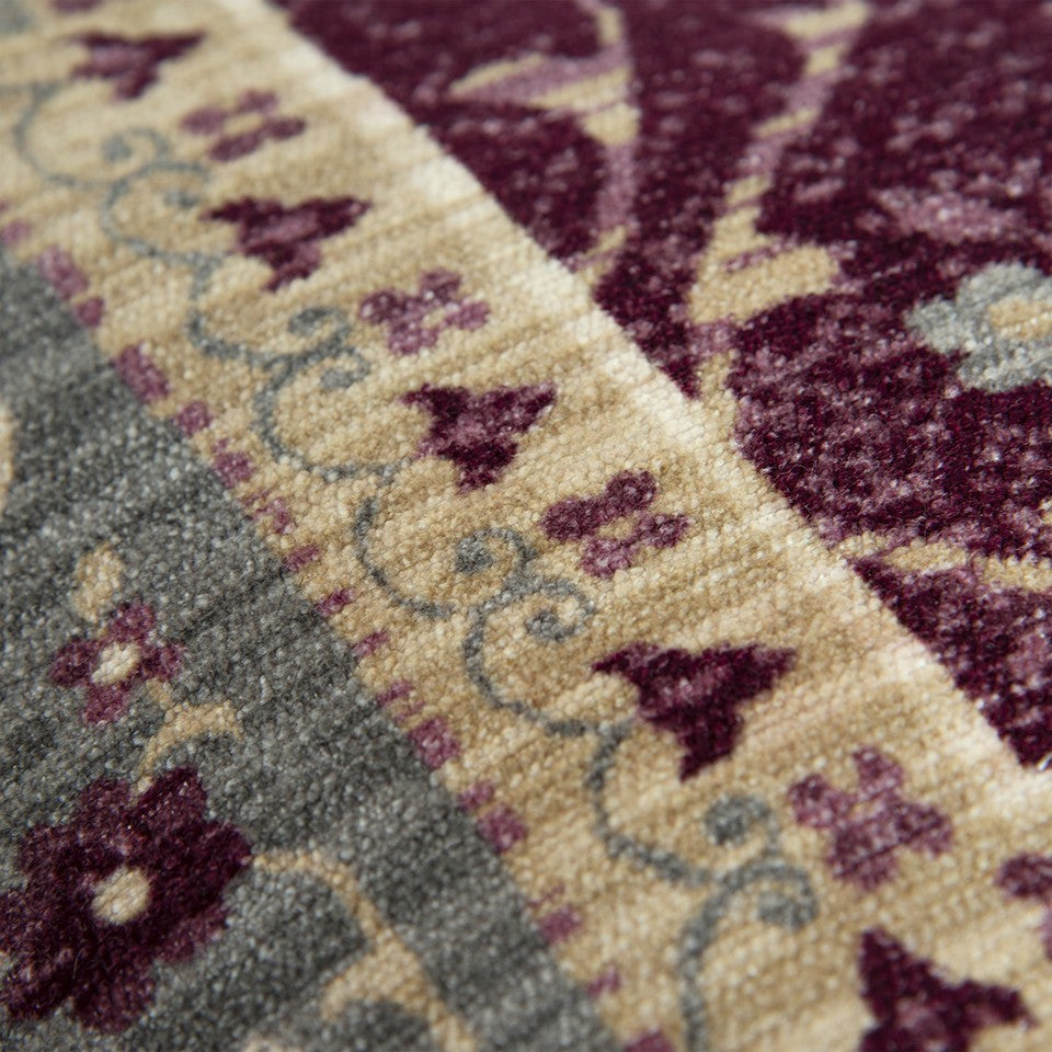 米色勃艮第古董圖案腰枕