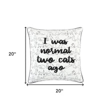 Black and White Cat Postures Throw Pillow