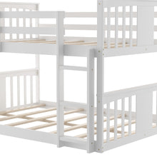 White Classic Full Over Full Bunk Bed with Ladder