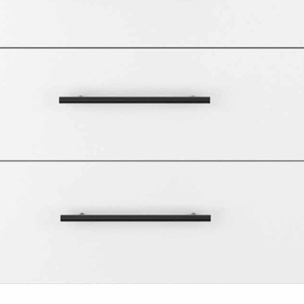 White Six Drawer Double Dresser 58"