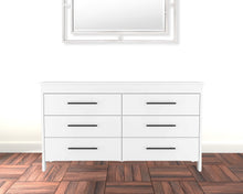 White Six Drawer Double Dresser 58