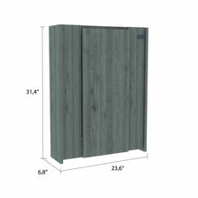 Modern Gray Retractable Desk or Bar Cabinet