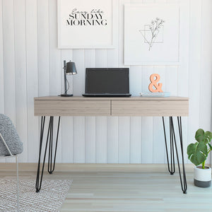 Roxy Light Gray Computer Desk with Two Drawers