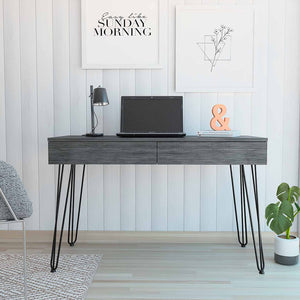 Roxy Gray Computer Desk with Two Drawers