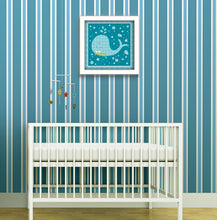 Aqua Blue Baby Whale White Framed Print Wall Art