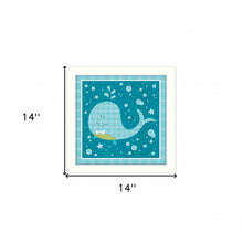 Aqua Blue Baby Whale White Framed Print Wall Art
