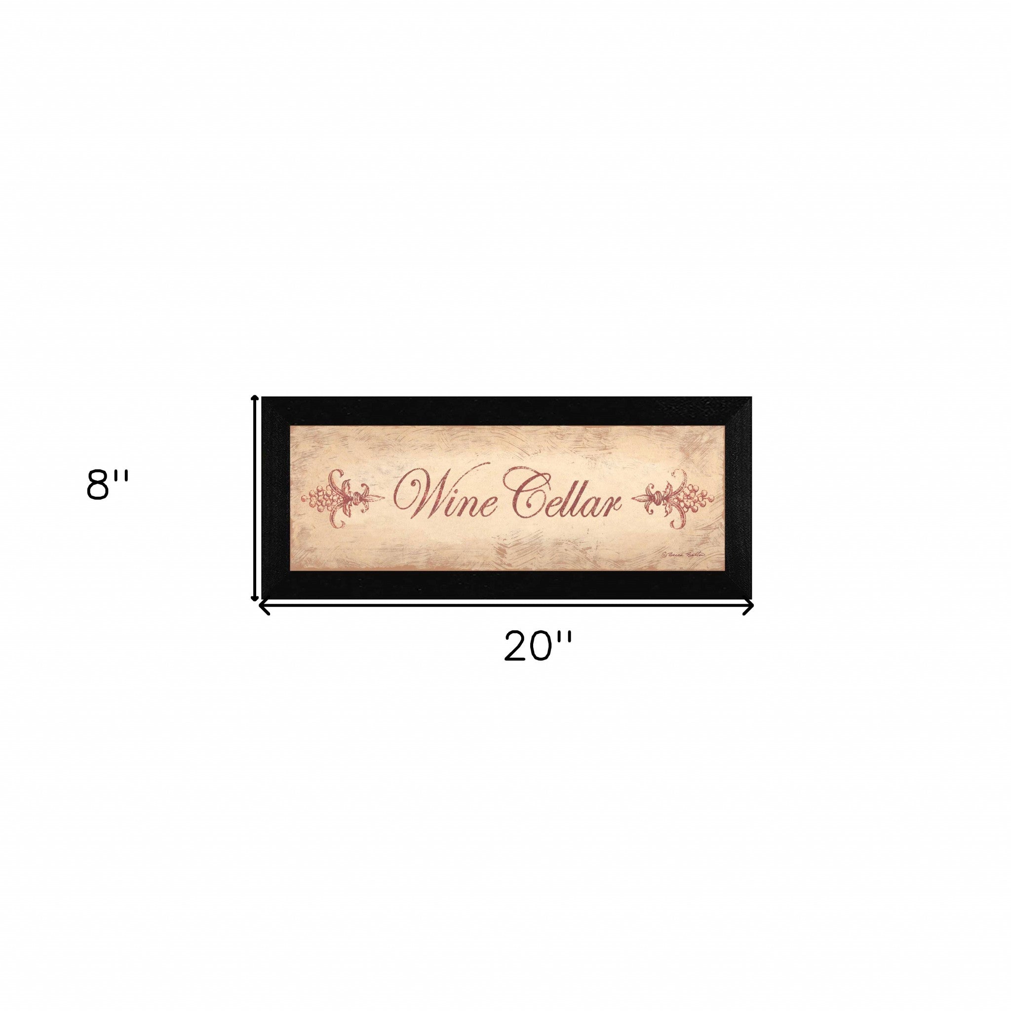 Rustic Wine Cellar Black Framed Print Wall Art