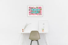 Dream Big Pink Motivational White Framed Print Wall Art