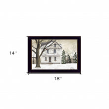 Winter Porch Black Framed Print Wall Art