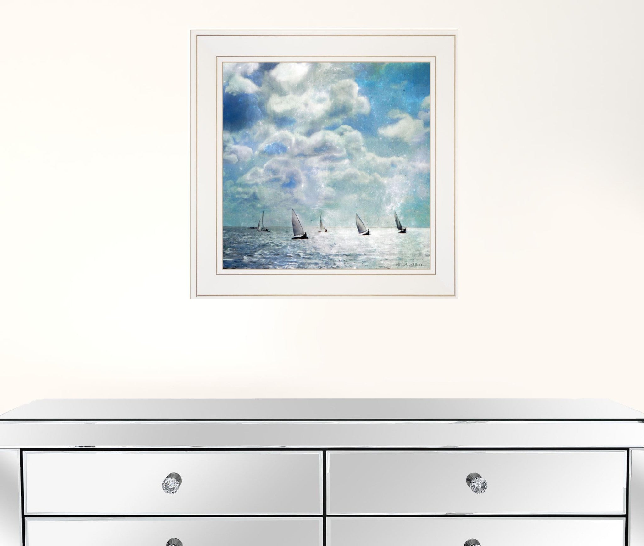 Sailing White Waters 2 White Framed Print Wall Art