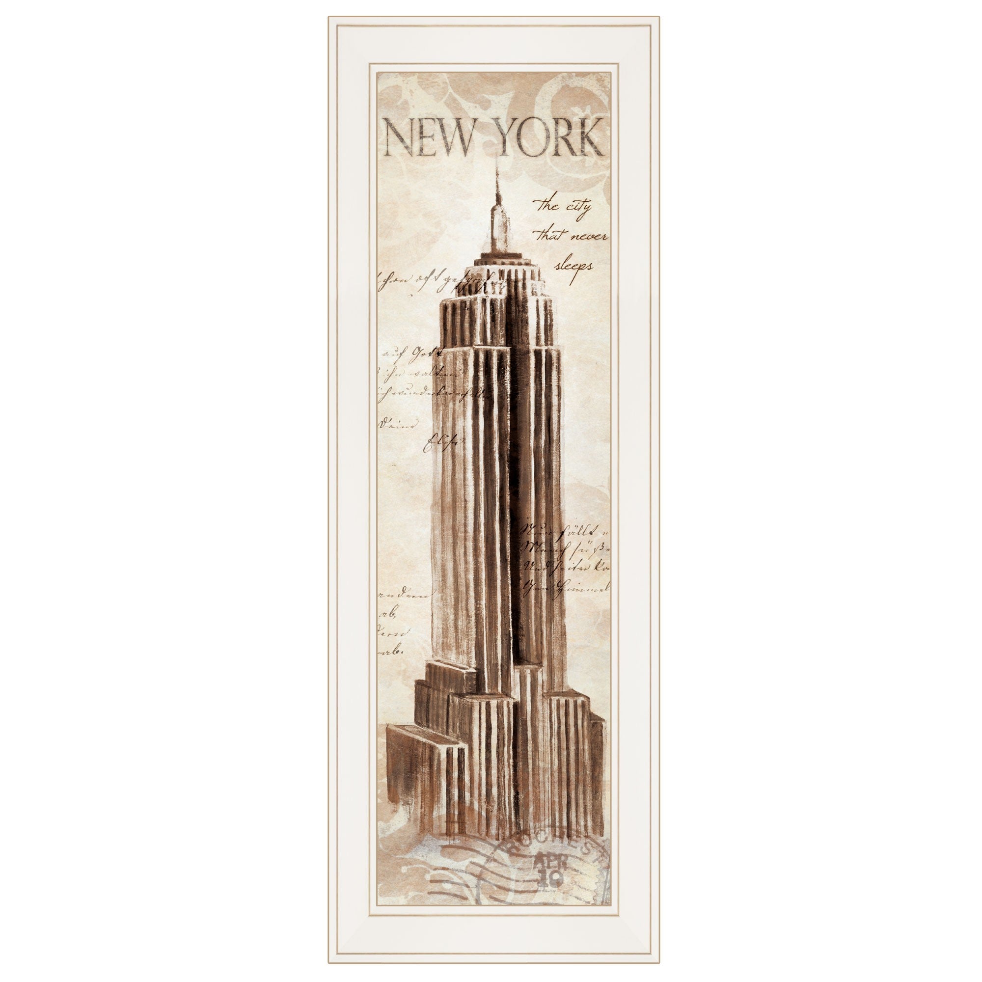 New York Panel 1 White Framed Print Wall Art