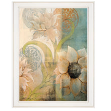 Meandering Flowers I 1 White Framed Print Wall Art