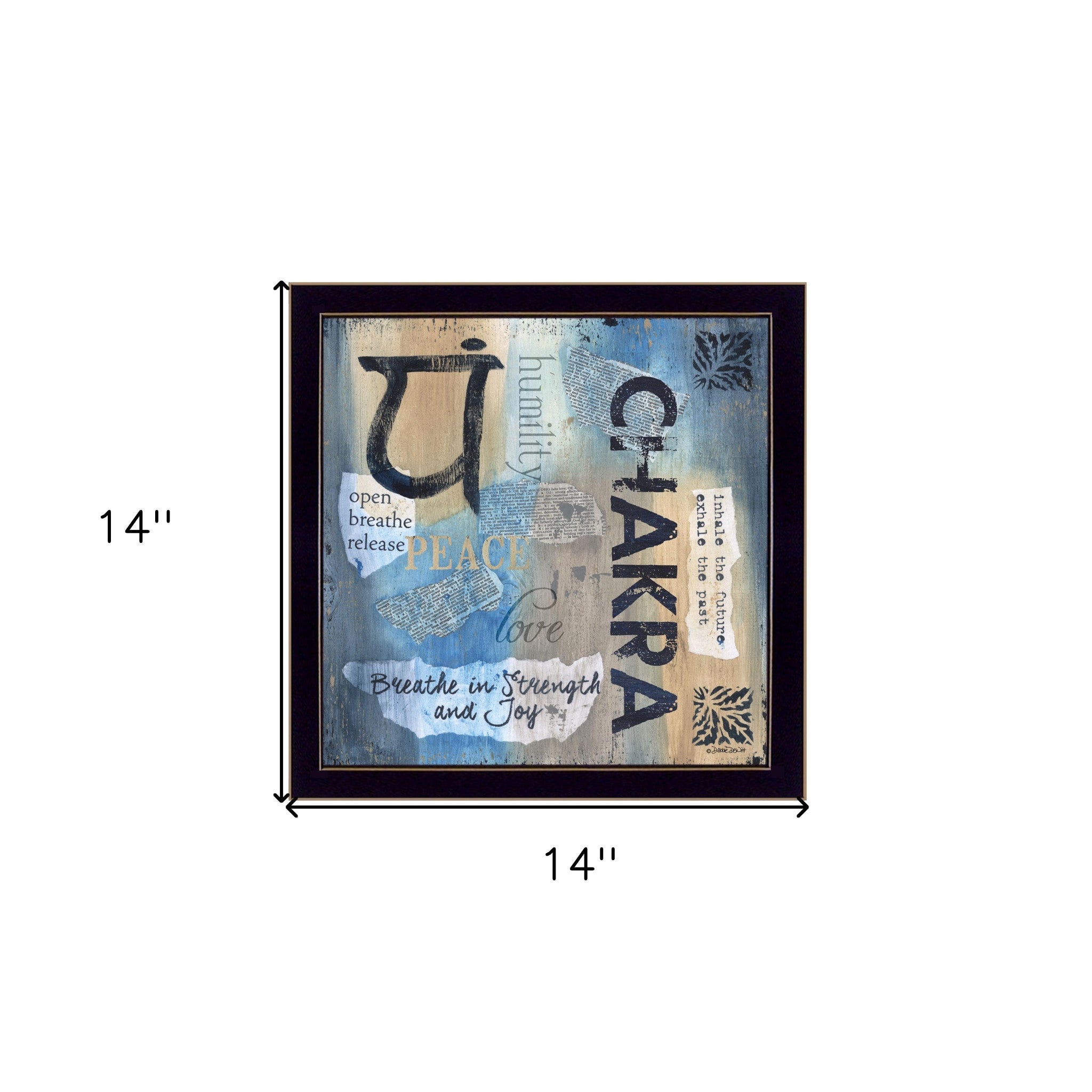 Yoga Chakra Inhale Black Framed Print Wall Art