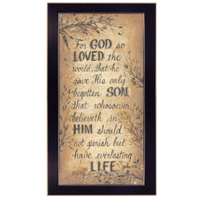 For God So Loved Black Framed Print Wall Art