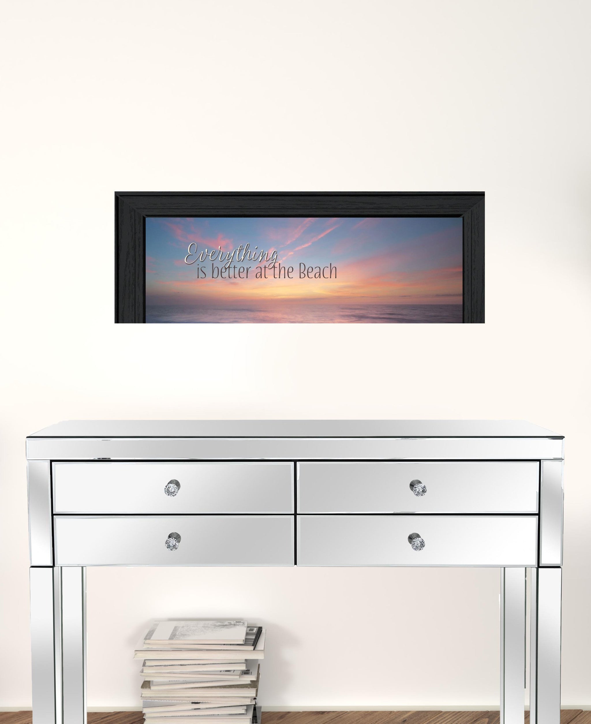 At The Beach Black Framed Print Wall Art