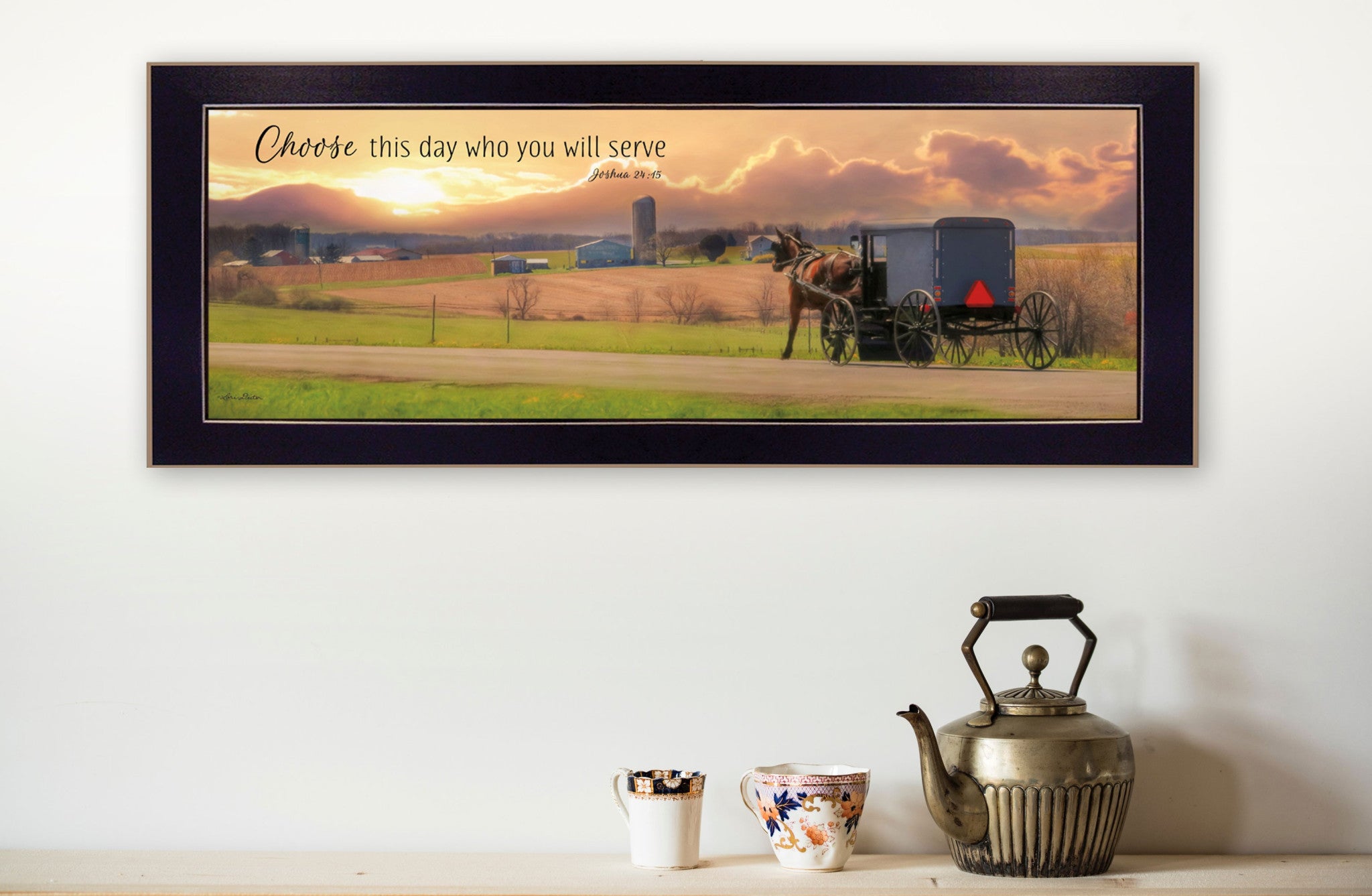 Choose This Day Who You Will Serve Black Framed Print Wall Art