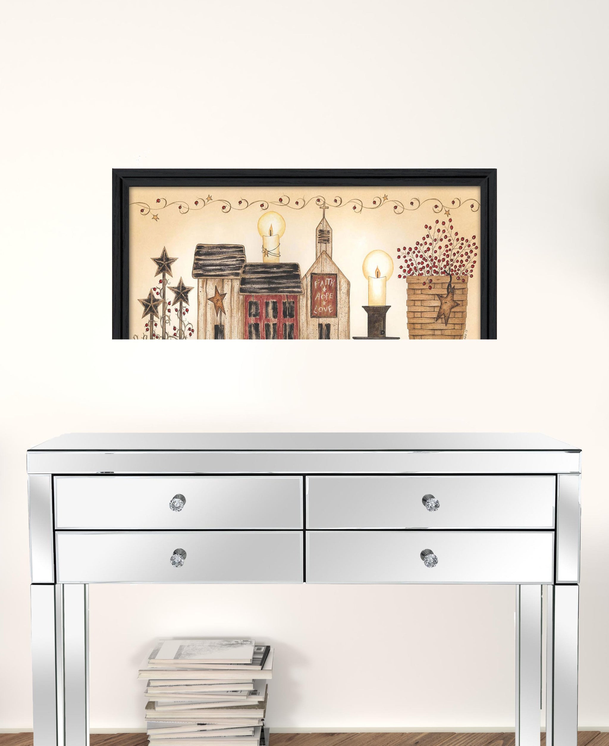 Faith Hope And Love 2 Black Framed Print Wall Art