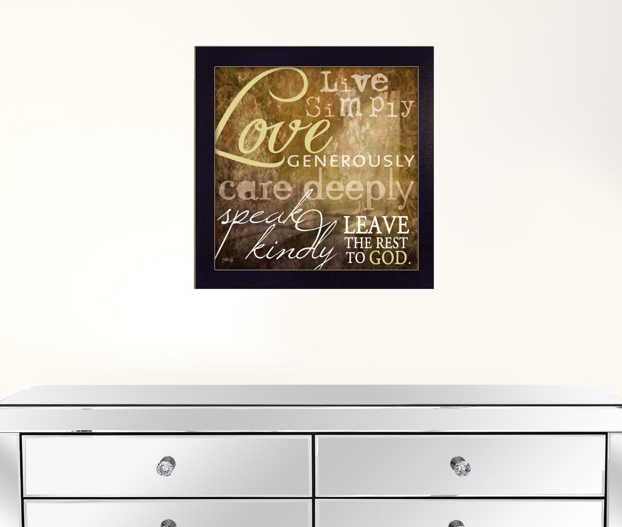 Live Simply 2 Black Framed Print Wall Art
