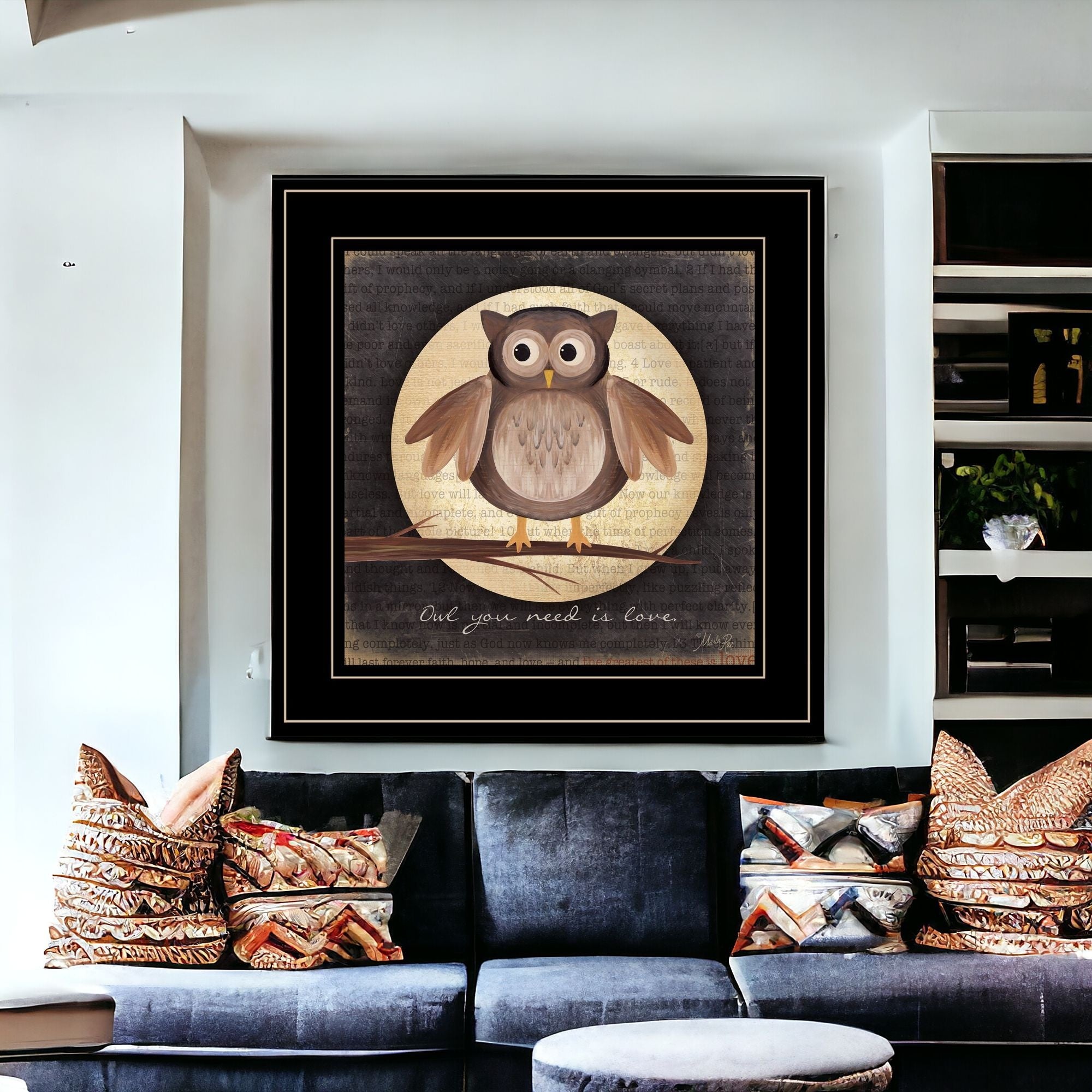 Owl Always Love & Need You 2 Black Framed Print Wall Art