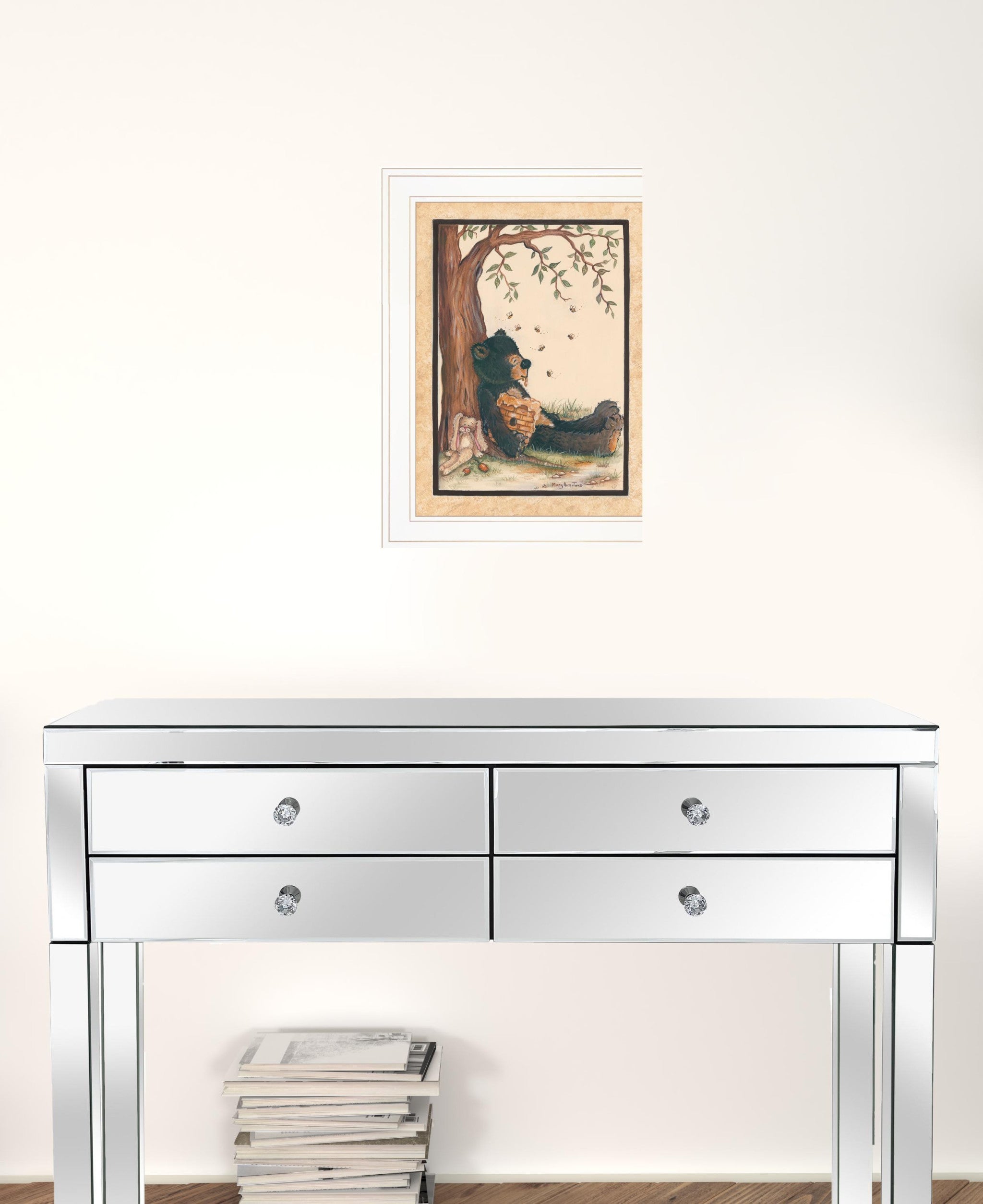 Nap Time 1 White Framed Print Wall Art