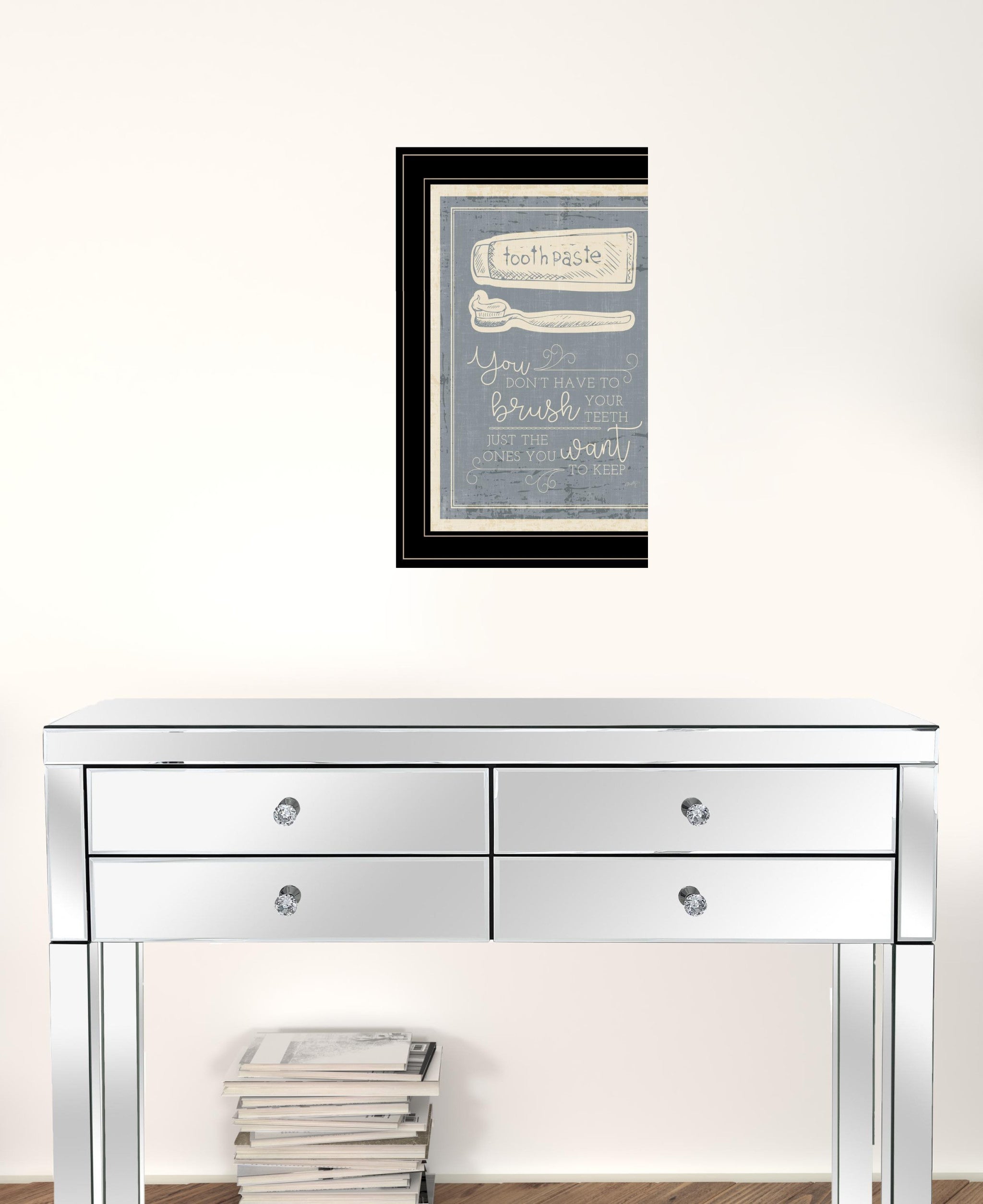 Brush Teeth 4 Black Framed Print Wall Art