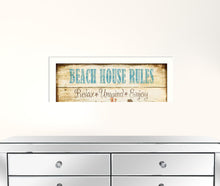 Beach House Rules White Framed Print Wall Art