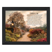 Celebration Of Life Black Framed Print Wall Art
