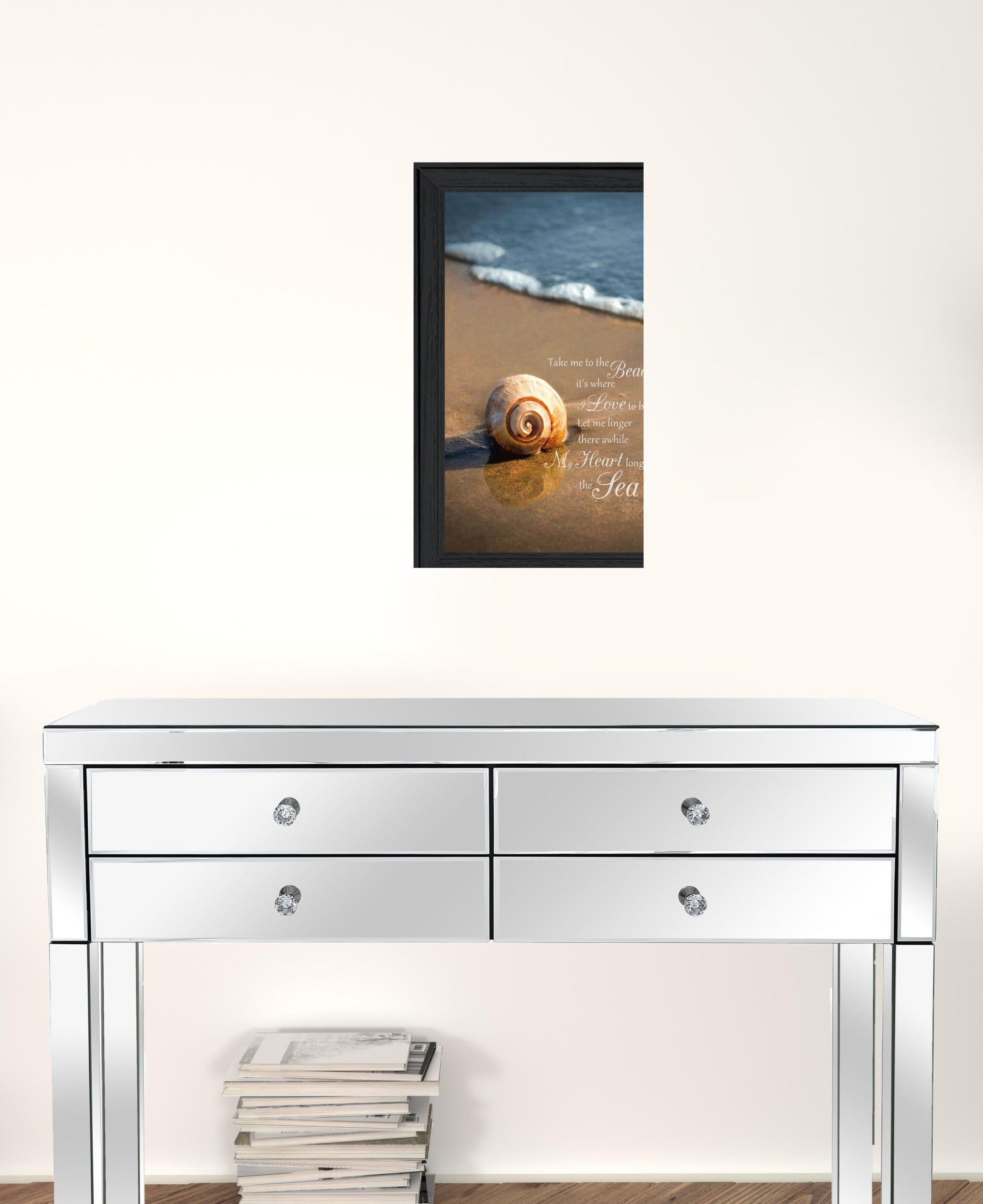 Take Me To The Beach Black Framed Print Wall Art