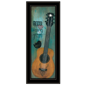 Tune My Heart 2 Black Framed Print Wall Art