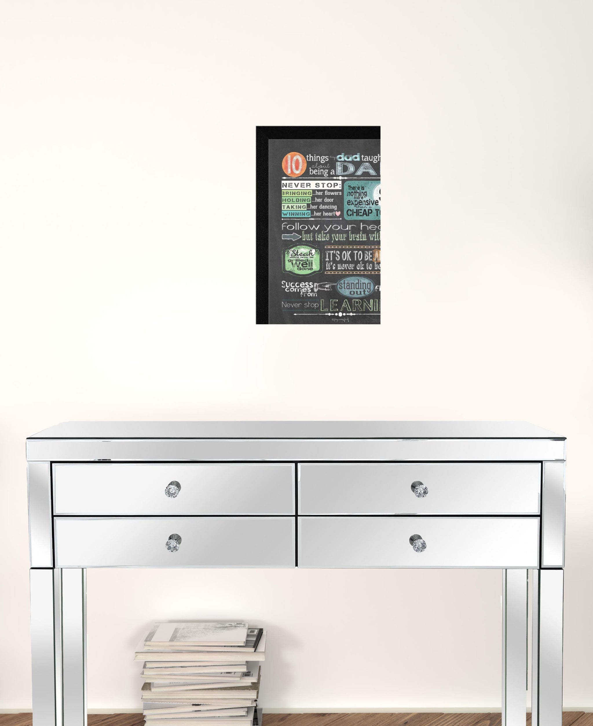 Reminders From Dad Black Framed Print Wall Art