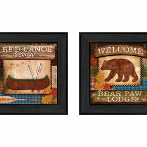 Set Of Two Lodge Ii Black Framed Print Wall Art