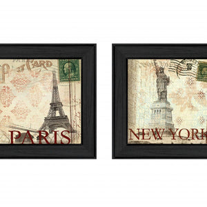 Set Of Two Post Cards Black Framed Print Wall Art