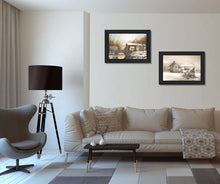 Set Of Two Winter Reflections Black Framed Print Wall Art