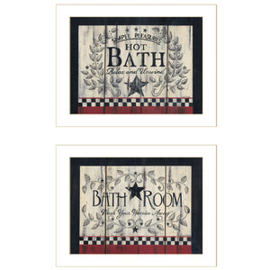 Set Of Two Hot Bath 10 White Framed Print Wall Art