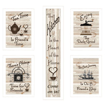 Set Of Five Kitchen Friendship 4 White Framed Print Kitchen Wall Art