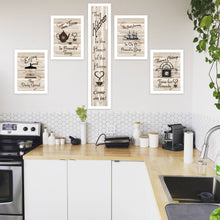 Set Of Five Kitchen Friendship 4 White Framed Print Kitchen Wall Art