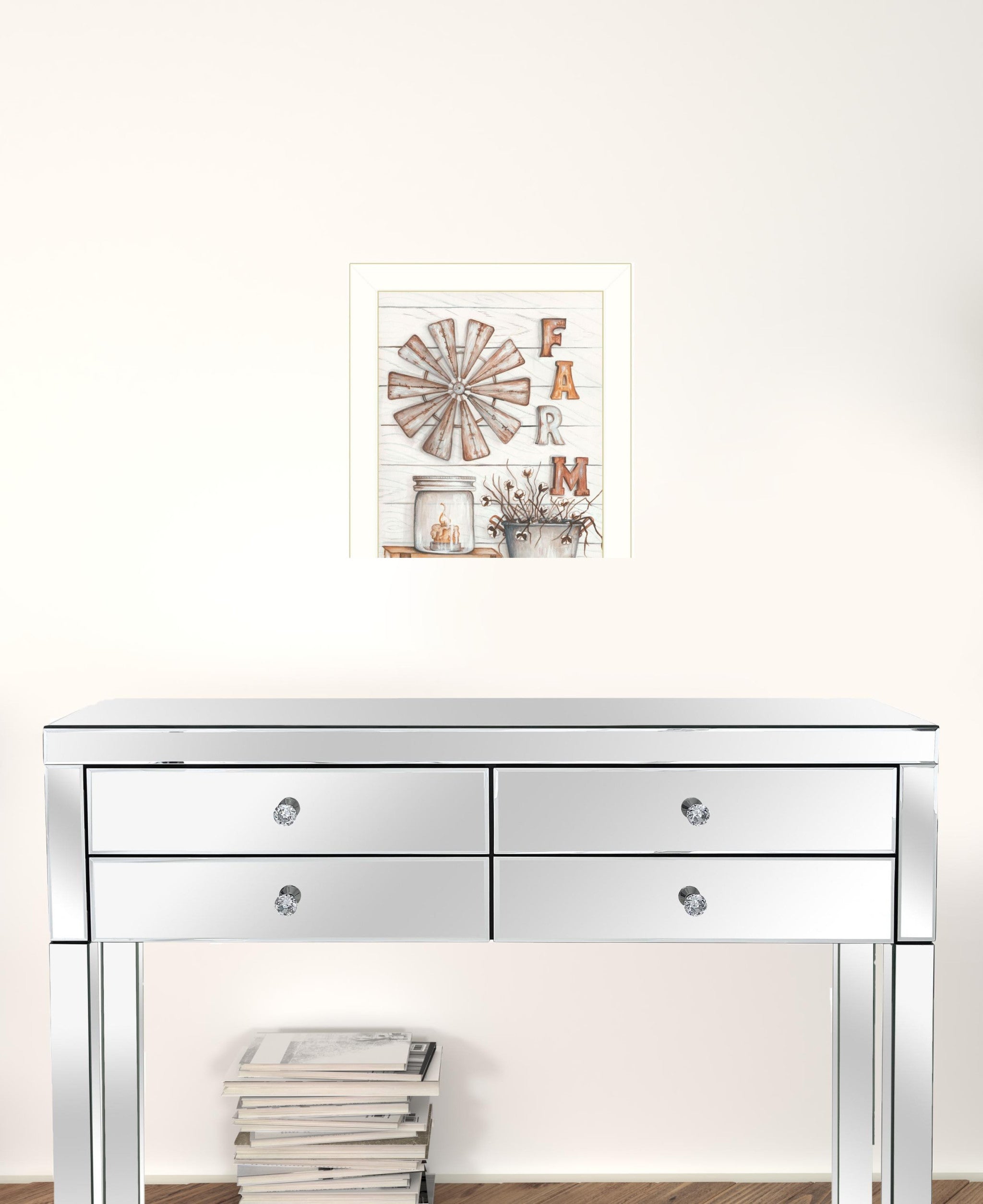 Set Of Two Farm Living 2 White Framed Print Wall Art