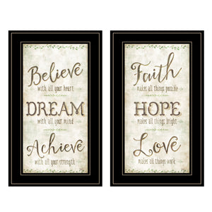 Set Of Two Faith Or Believe 2 Black Framed Print Wall Art