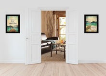 Set Of Two Right Direction Or Adventure 2 Black Framed Print Wall Art