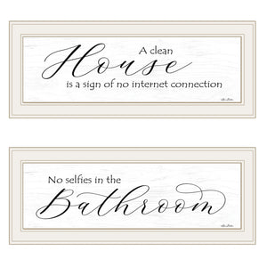 Set Of Two Household Humor 1 White Framed Print Wall Art