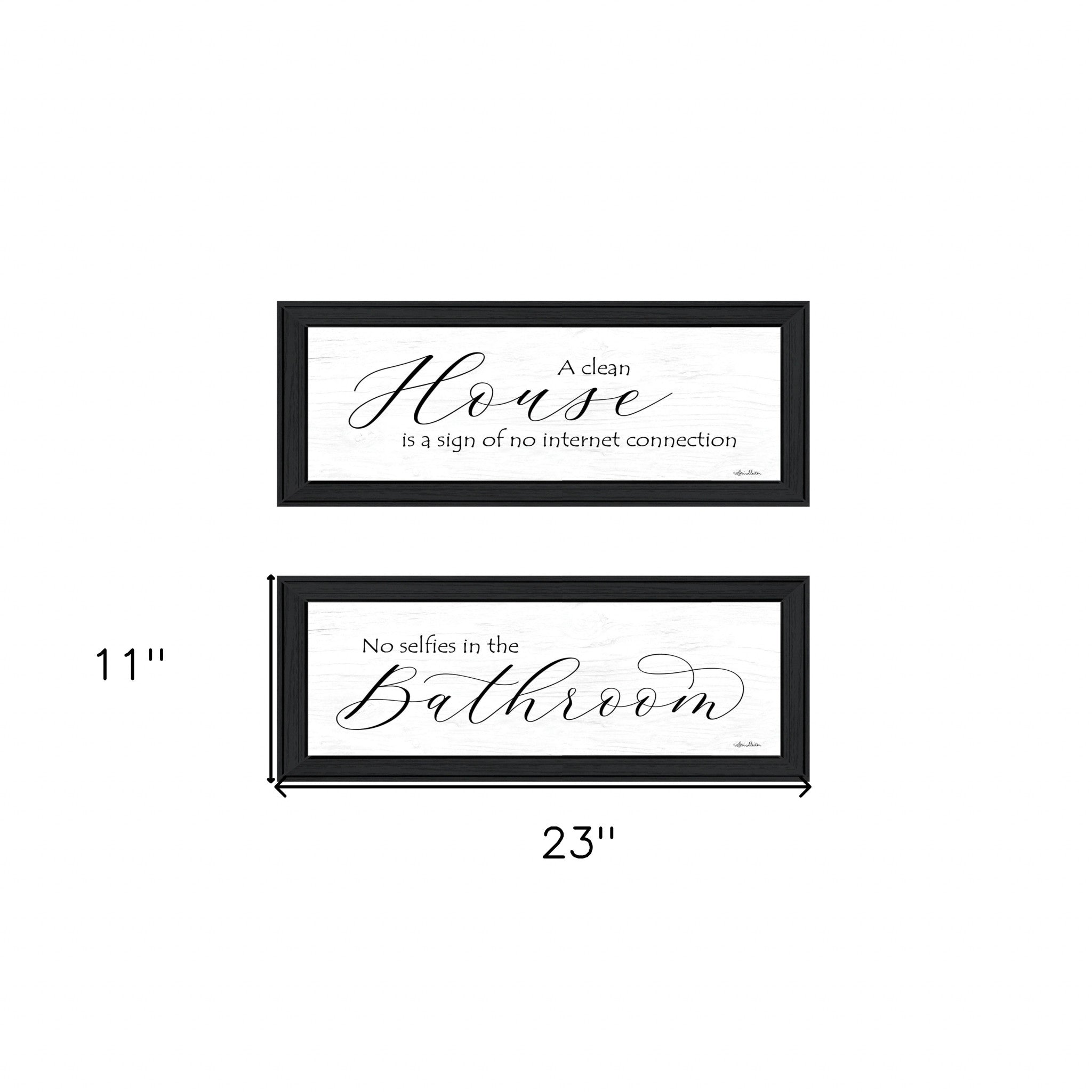 Set Of Two Household Humor 2-Piece 2 Black Framed Print Wall Art