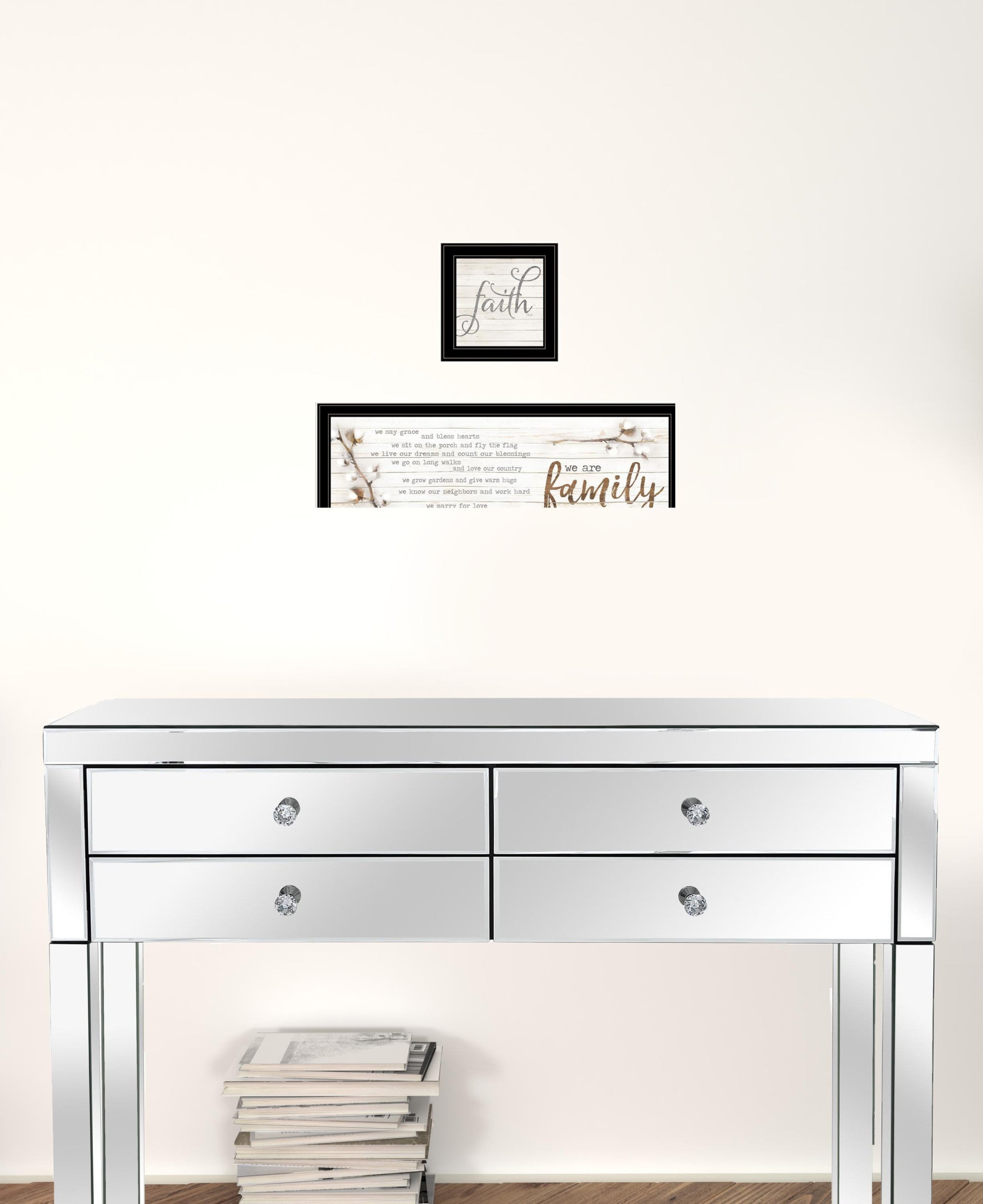 Set Of Two We Are Family 1 Black Framed Print Wall Art