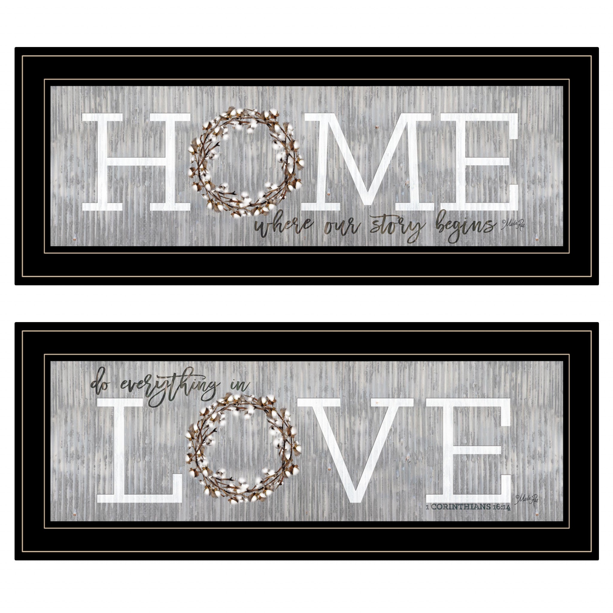 Where Our Story Begins 2 Black Framed Print Wall Art Set Of Two