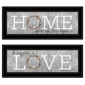 Where Our Story Begins 2 Black Framed Print Wall Art Set Of Two